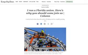 EST Kavin Griffin Talks Union Carpenters and Millwrights on the Tampa Bay Times