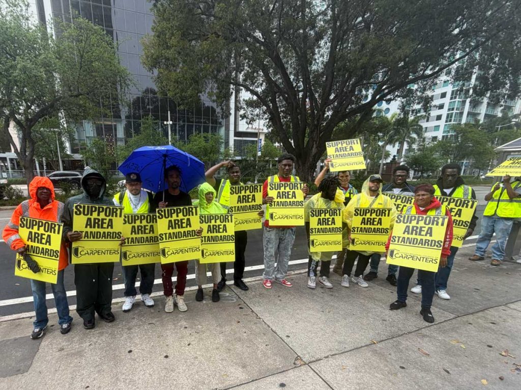 Southern Regional Council of Carpenters Members Demonstrating for Support of Area Standards in Downtown Miami